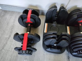 Mancuernas ajustables 24kg + banco