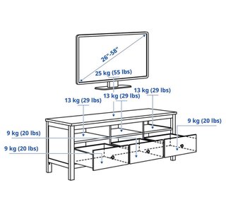 Mueble TV IKEA HEMNES Blanco/Madera