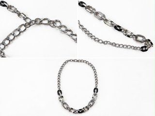 Collar de eslabones plata y negro