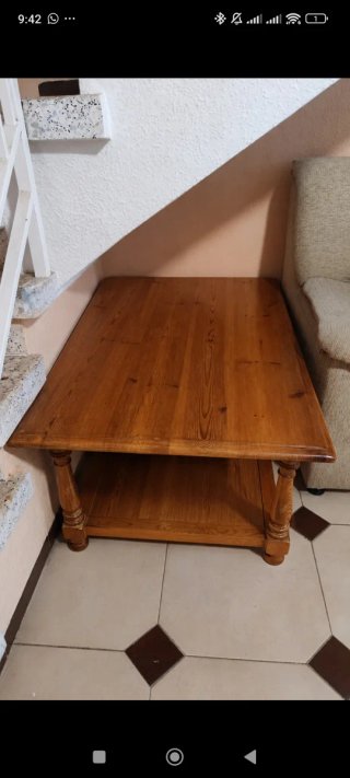 Mesa de centro madera maciza 120x69cm