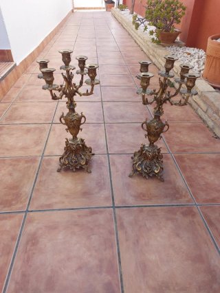Candelabros de Bronce Antiguos