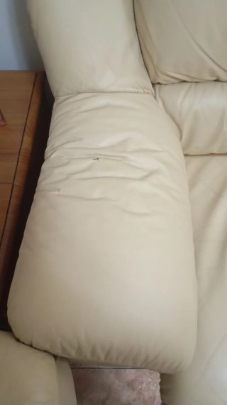 Sofá de piel 3+2 plazas beige