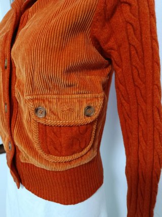 Chaqueta Burberry Lana y Pana Naranja