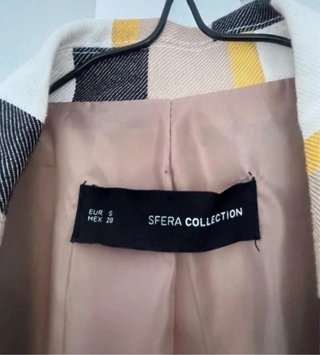 Americana blazer rayas beige, gris, blanco, amaril