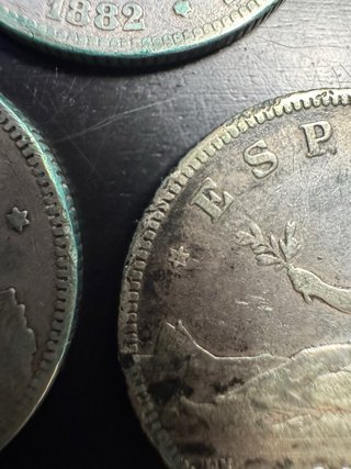 Lote 7 monedas 2 Pesetas Plata España 1870/1882