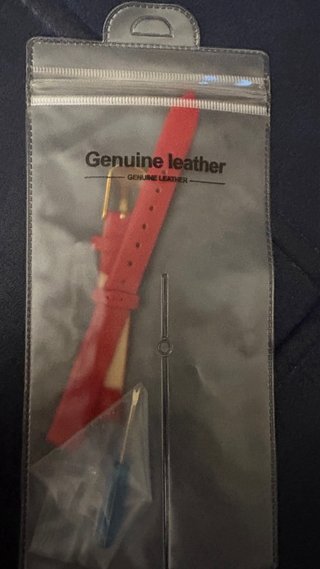 Correa de reloj de cuero genuino roja