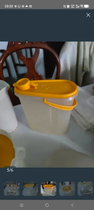 Jarra Tupperware Transparente y Amarilla