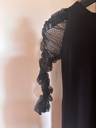 Vestito Pittarello nero maniche a pois