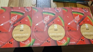 Matemáticas 3° ESO Anaya. Tres tomos.