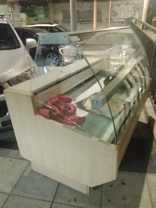 Vitrina expositora refrigerada cristal curvo