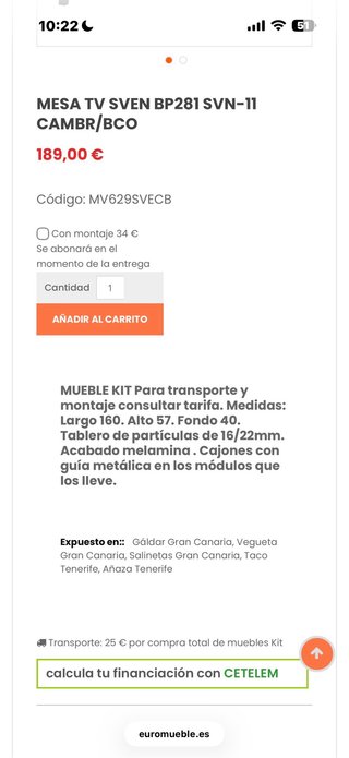 Mueble TV madera y blanco
