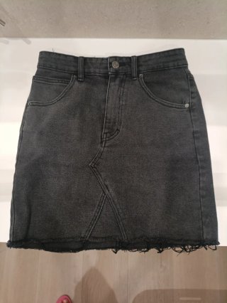 Falda tejana negra estilo desgastada