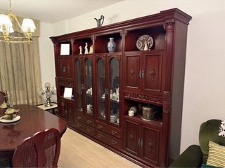 Mueble de salón vintage madera y cristal