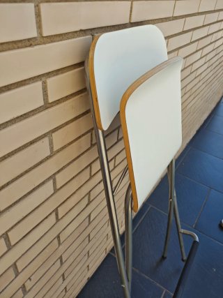 Taburete plegable Ikea Blanco Madera y Metal