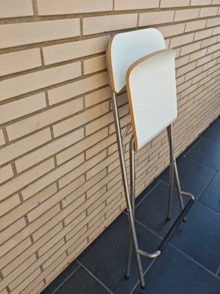 Taburete plegable Ikea Blanco Madera y Metal