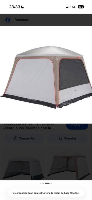 Carpa Decathlon Beige y Blanca
