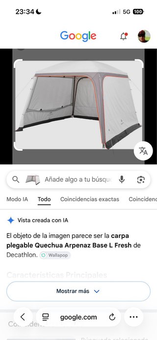 Carpa Decathlon Beige y Blanca