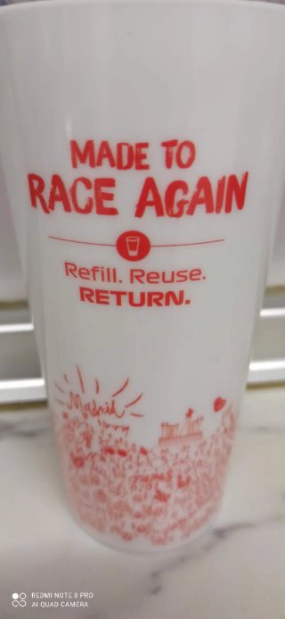 Vaso Madriring Rojo y Blanco plastico