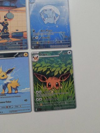 Set 4 Carte Pokemon Umbreon, Mew, Jolteon, Eevee