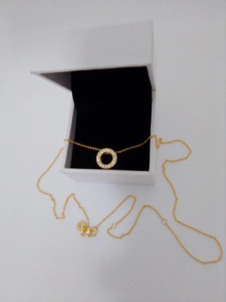 Collar Pandora Aro Dorado con Circonitas