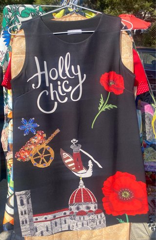 Vestido negro con estampado múltiple Holly Chic