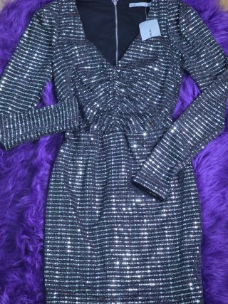 Vestido lentejuelas manga larga