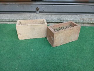 Macetas rústicas barro artesano estilo ladrillo