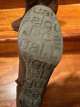 Botines Desigual Marrones Tacón Terciopelo