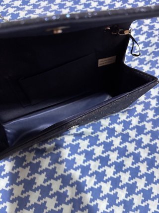 Borsa elegante glitterata blu scuro