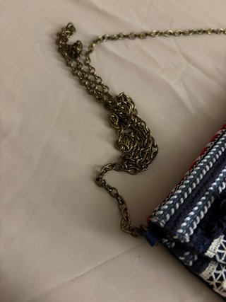 Bolso de mano Sfera étnico azul y blanco