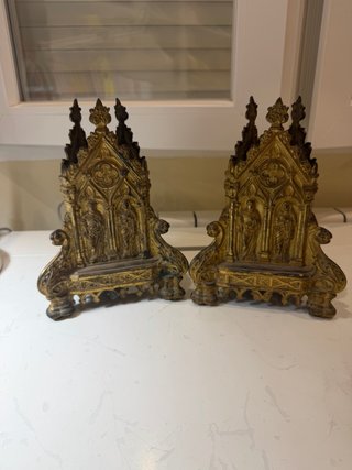 Candelabros estilo románico bronce