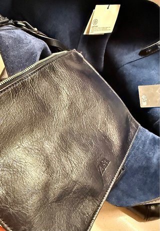 Bolso Tote Zara Negro Piel Maxi