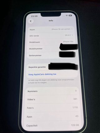 iPhone 16e nuevo con caja original 128 GB Alma