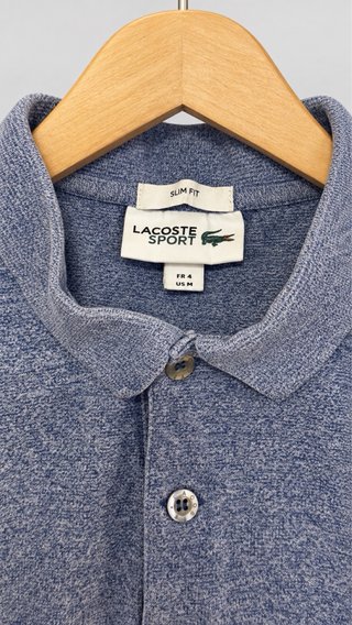 Polo Lacoste Sport Slim Fit azul jaspeado M