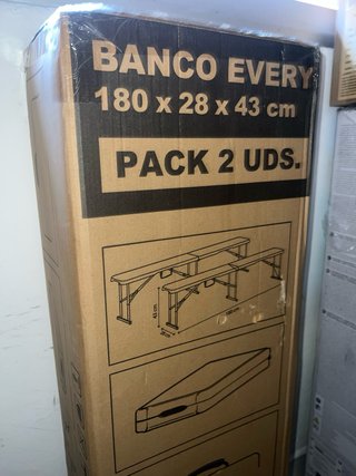 Pack 2 Bancos Plegables Resina Blancos