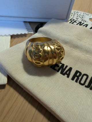 Anillo Arena Roja Kabibe Dorado