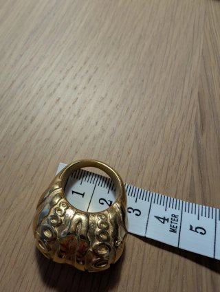 Anillo Arena Roja Kabibe Dorado