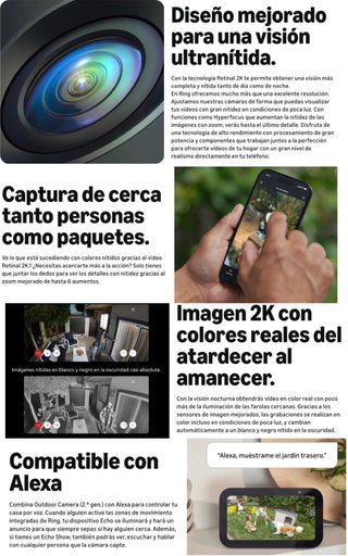 Ring Cámara Vigilancia Exterior 2K Precintada