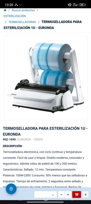Termoselladora EURONDA Esterilización