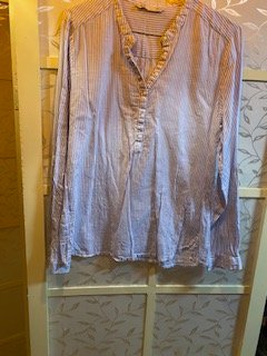 Camisa algodón rayas azules y blancas