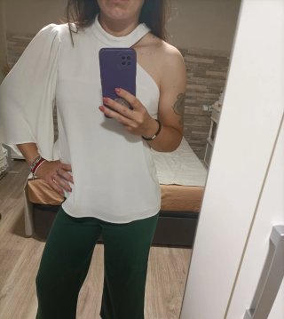 Blusa Zara Mujer Blanca Talla M