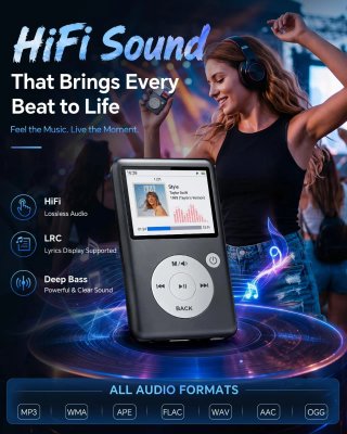 Reproductor MP3 Bluetooth Negro PlayerP