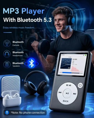 Reproductor MP3 Bluetooth Negro PlayerP