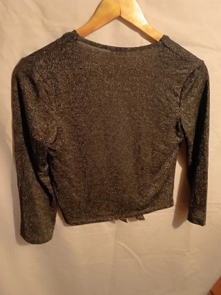 Cardigan brillante plateado talla única