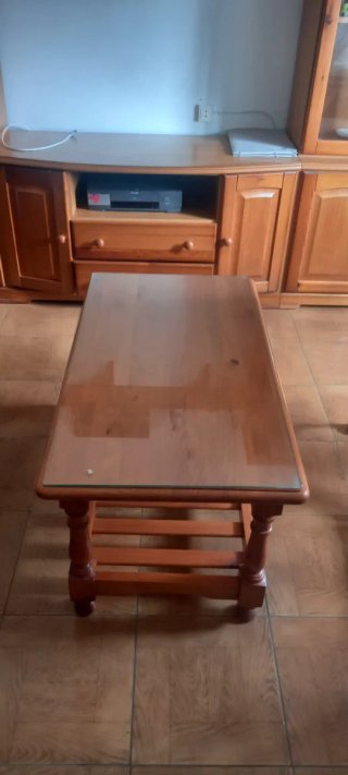 Mesa de centro madera y cristal