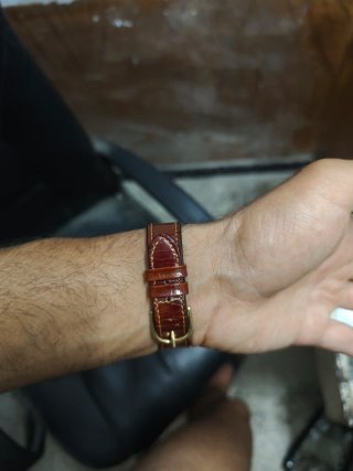 Reloj Lotus vintage con fase lunar Dorado y Marrón