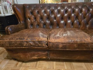 Sofá Chesterfield Piel Vintage Marrón
