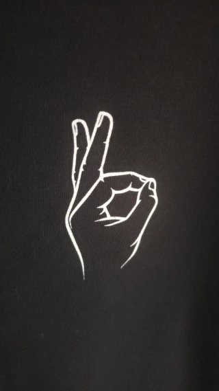 Sudadera negra con diseño de mano XL Nueva