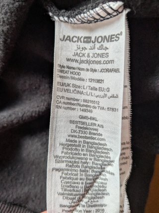 Sudadera Negra Hombre con capucha Talla L