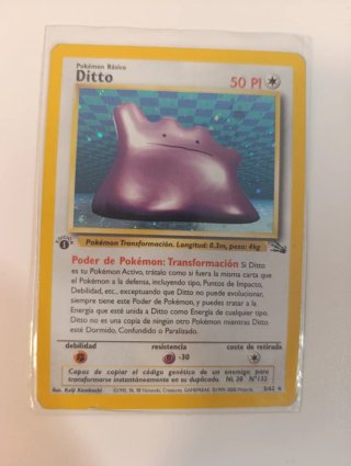 Carta Pokémon DITTO holográfica 1⁰EDICIÓN Español